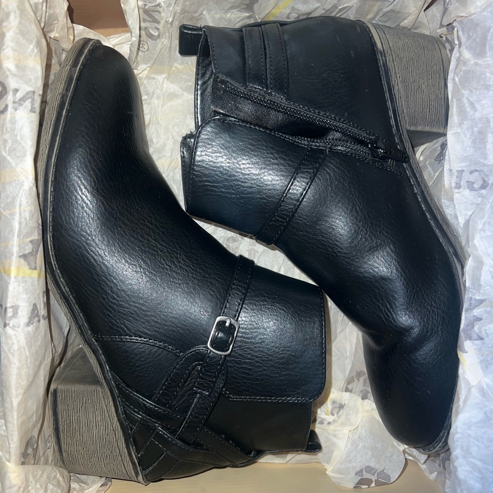 Black Leather Ankle Boots